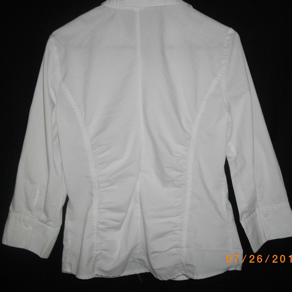 White Edward M 3/4 Sleeves Casual Shirt - Picture 7 of 8